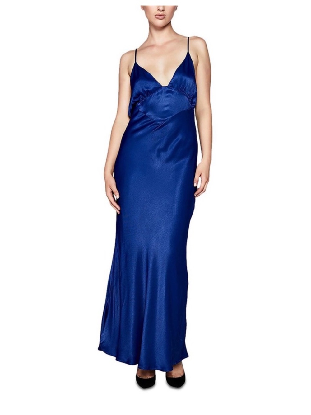 NWT Bardot satin evening gown size XXL cobalt blue